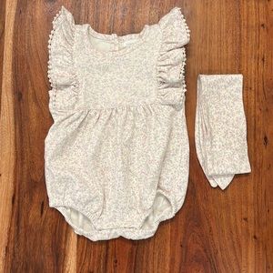 Jamie Kay Floral romper and matching headband 6-12 months